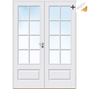 Tofløyet Dør Bygg1 Ida FW Hvit Klarglass