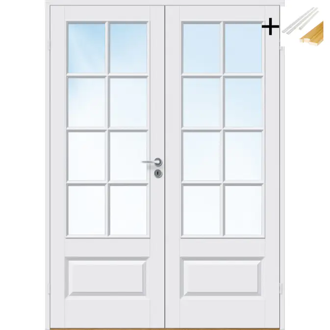 Tofløyet Dør Bygg1 Ida FW Hvit Klarglass