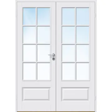 Tofløyet Dør Bygg1 Ida Kompakt FW Hvit Klarglass med Karmsett