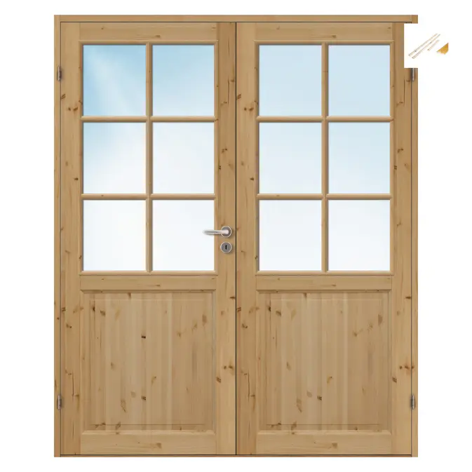 Tofløyet Dør Bygg1 Ihne HW Furu med Karmsett