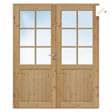 Tofløyet Dør Bygg1 Ihne HW Furu med Karmsett