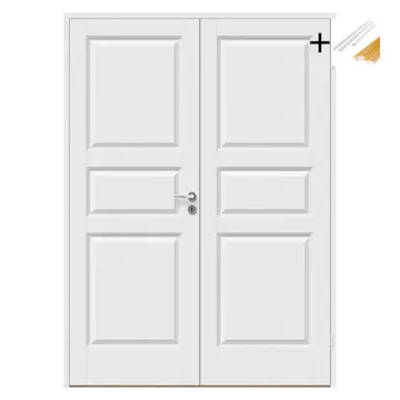 Tofløyet Dør Bygg1 Kari Hvit med Karmsett