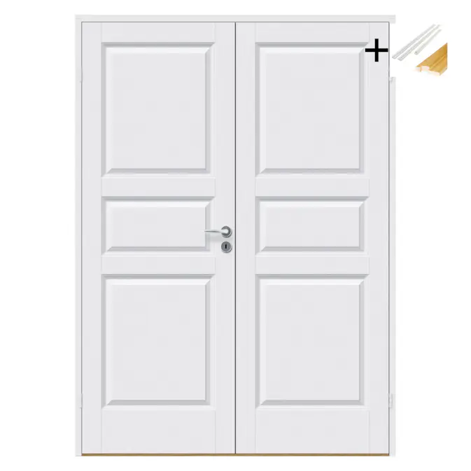 Tofløyet Dør Bygg1 Kari Hvit med Karmsett