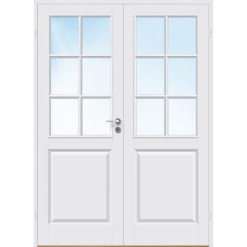 Tofløyet Dør Bygg1 Kari HW Hvit Klarglass