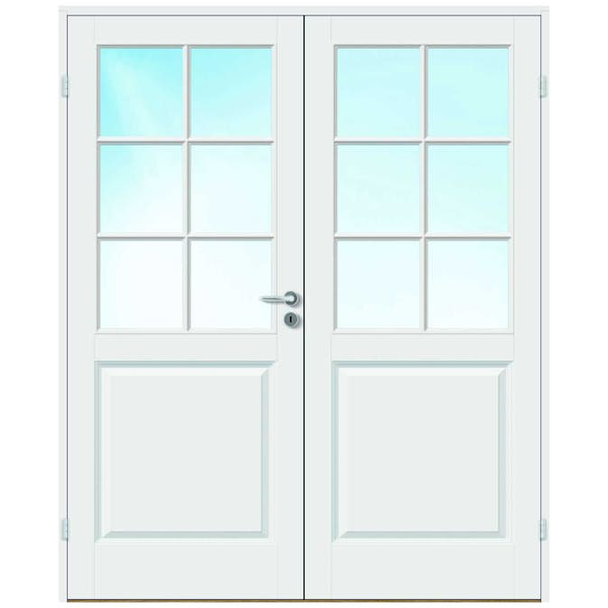 Tofløyet Dør Bygg1 Kari HW Hvit Klarglass