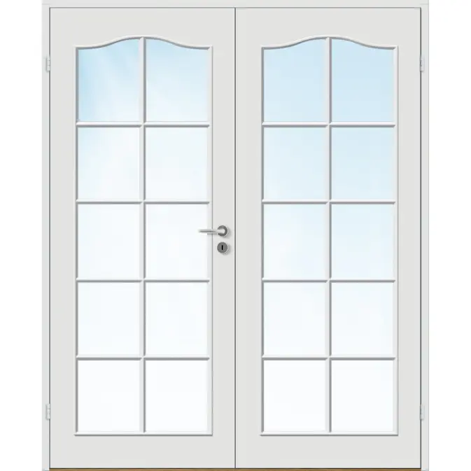 Tofløyet Dør Bygg1 Mia FW Hvit Klarglass med Karmsett