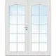 Tofløyet Dør Bygg1 Mia FW Hvit Klarglass med Karmsett