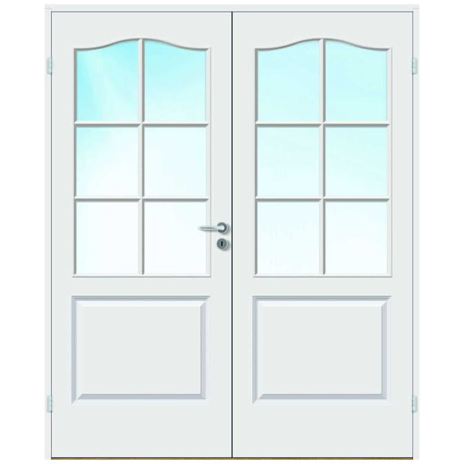 Tofløyet Dør Bygg1 Mia HW Hvit Klarglass