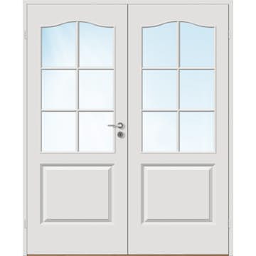 Tofløyet Dør Bygg1 Mia HW Hvit Klarglass