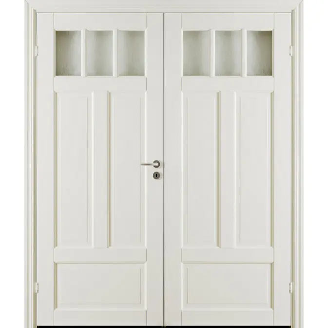 Tofløyet Dør Bygg1 Odin 3R Hvit Glass med Karmsett