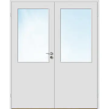 Tofløyet Dør Bygg1 Sletten Kompakt HW Klarglass med Karmsett