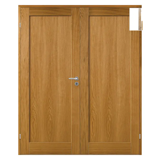 Tofløyet Dør Bygg1 Stil 1 Eik med Karmsett