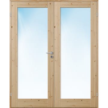 Tofløyet Dør Bygg1 Stil 1 Furu Klarglass