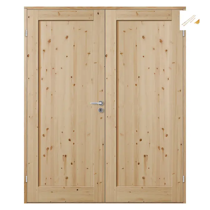 Tofløyet Dør Bygg1 Stil 1 Furu med Karmsett