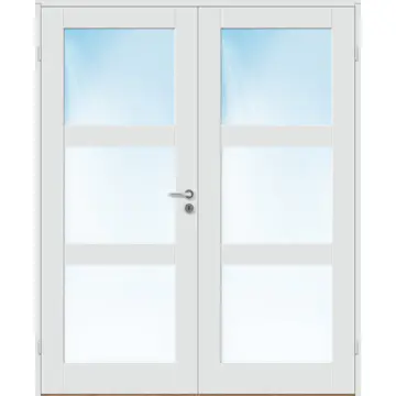Tofløyet Dør Bygg1 Stil 3 Glass med Karmsett