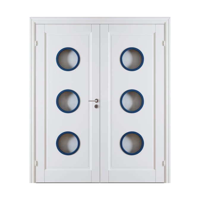 Tofløyet Dør Bygg1 Stil 1 R3 Hvit Glass