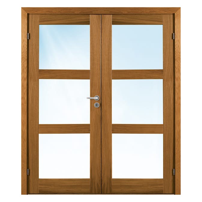 Tofløyet Dør Bygg1 Stil 3 Eik Glass