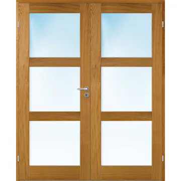 Tofløyet Dør Bygg1 Stil 3 Eik Glass