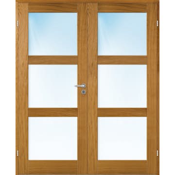 Tofløyet Dør Bygg1 Stil 3 Eik Glass