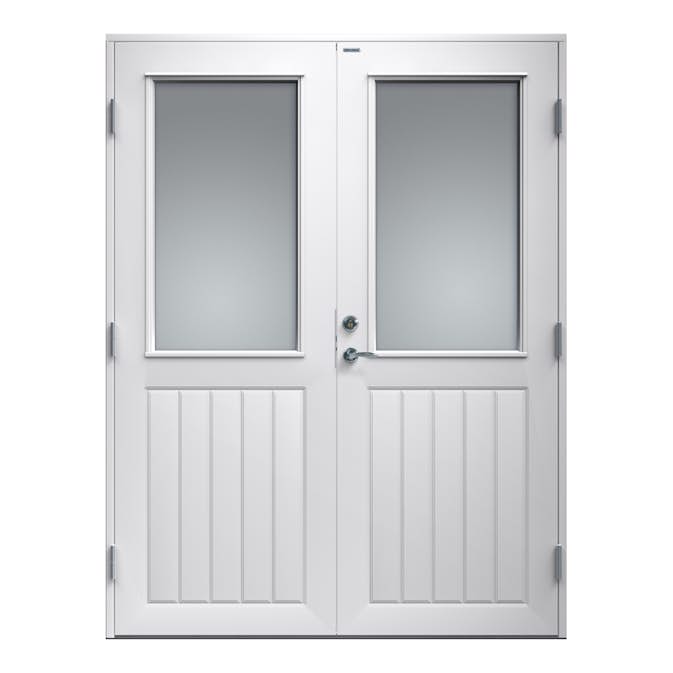 Tofløyet Ytterdør Diplomat GLASS12 Hvit Klart Glass