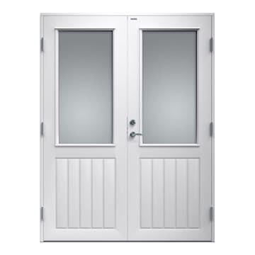 Tofløyet Ytterdør Diplomat GLASS13 Hvit Klart Glass