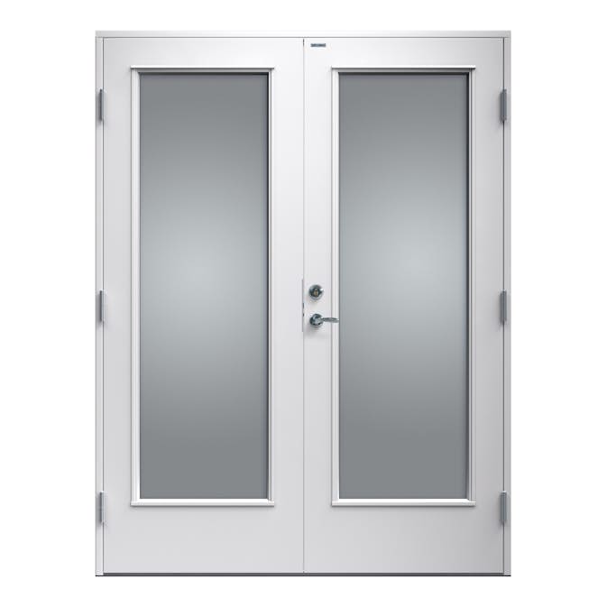 Tofløyet Ytterdør Diplomat Helt GLASS Hvit Klart Glass