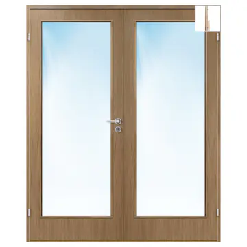 Toføyet Bygg1 Sans FW Finer Eik Klart Glass med Karmsett