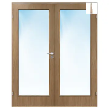 Toføyet Bygg1 Sans FW Finer Eik Klart Glass med Karmsett