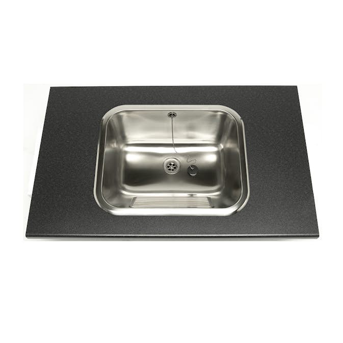 Tvättlåda Nimo TL60 Rostfri Handtvättlåda med Bräddavlopp & Ventil