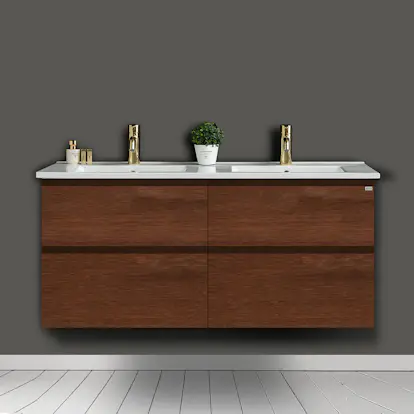 Tvättställsskåp 4AQUA Slim H Med 4 Lådor & Grepplist