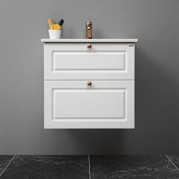 Tvättställsskåp 4AQUA Slim H Med 2 Lådor & Infräst Ram