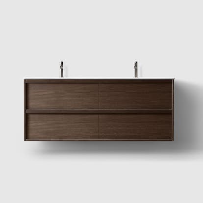 Tvättställsskåp Haven H2/140 med Dubbelt Porslinshandfat