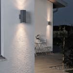 Vegglampe Gnosjö Konstsmide Monza Opp/ned Kvadratisk GU10 Mørkgrå