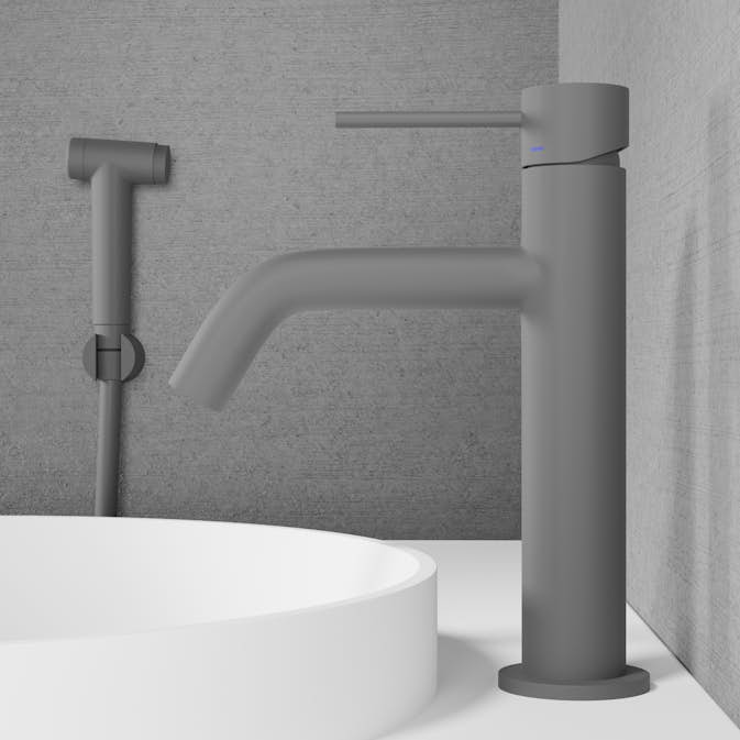 Servantbatteri Scandtap Steel Voyage Medium med Sidedusj