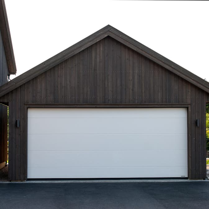 Garasjeport Grimstadporten Slettpanel Hvit