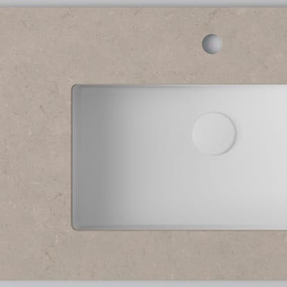 Bänkskiva INR Wave med 1 Tvättställ och hål för Blandare