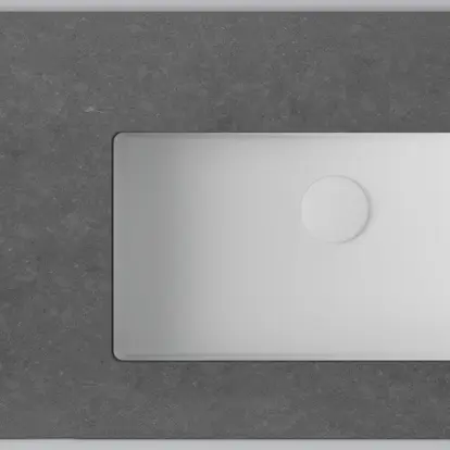 Bänkskiva INR Wave med 2 Tvättställ utan hål för Blandare