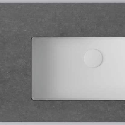 Bänkskiva INR Wave med 1 Tvättställ utan hål för Blandare