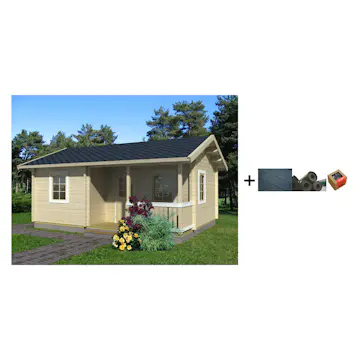 Anneks Palmako Sandra 21,5+3,7 m2 med Shingel, Papp og Spiker