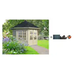 Lysthus Palmako Veronica 7 9,2 m2 med Shingel, Papp og Spiker