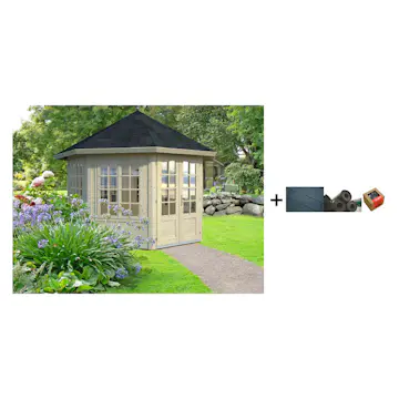 Lysthus Palmako Veronica 7 9,2 m2 med Shingel, Papp og Spiker