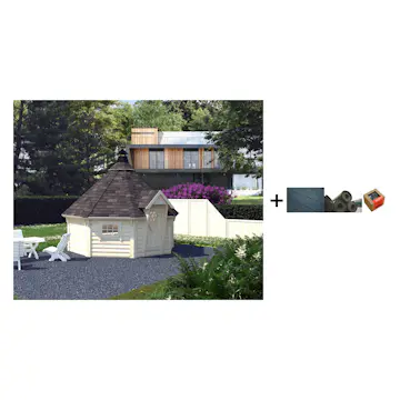 Grillhytte Palmako Eva 11,4 m2 med Shingel, Papp og Spiker