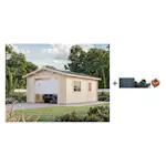 Garasjebod Palmako Roger 19 m2 med Leddport med Shingel, Papp og Spiker