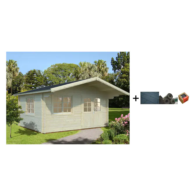 Anneks Palmako Helena 15,1 m2 med Shingel, Papp og Spiker