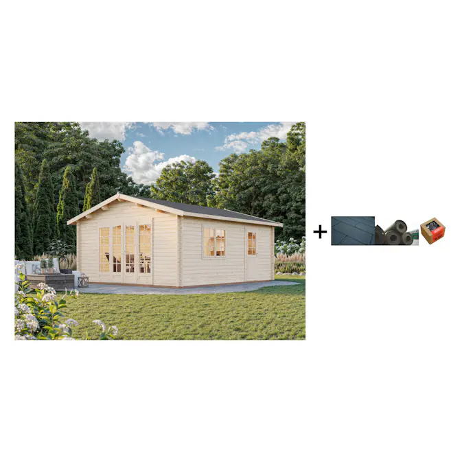 Anneks Palmako Irene 23,9m2 med Shingel, Papp og Spiker