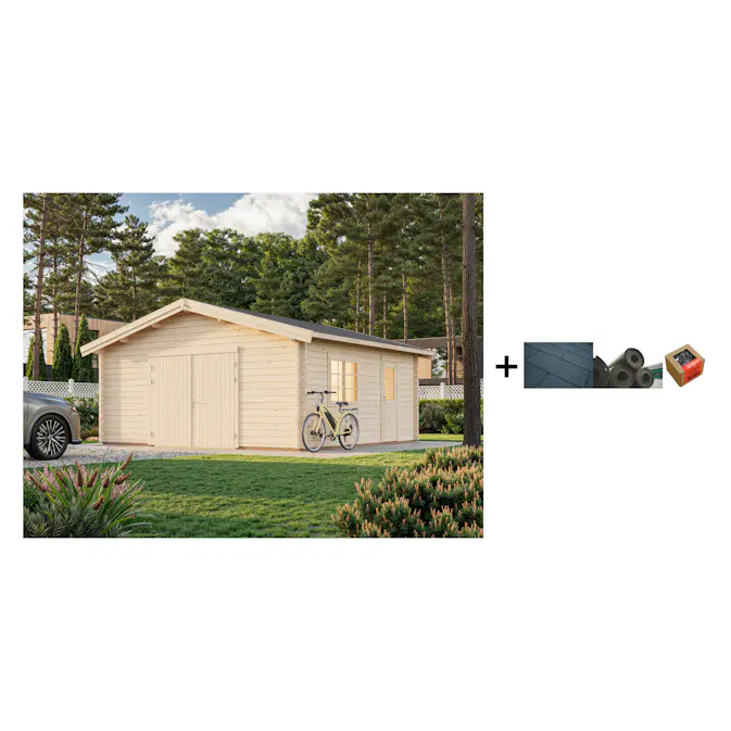 Garasjebod Palmako Roger 27,7 m2 Dobbel Treport med Shingel, Papp og Spiker