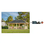 Paviljong Palmako Bianca 16,6 m2 Sett 107 med Shingel, Papp og Spiker