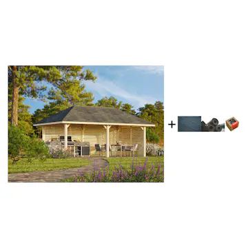 Paviljong Palmako Bianca 16,6 m2 Sett 109 med Shingel, Papp og Spiker