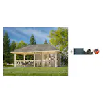 Hagestue Palmako Bianca 16,6 m2 Sett 204 Slide med Shingel, Papp og Spiker