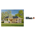 Hagestue Palmako Bianca 24,9 m2 Sett 210 Slide med Shingel, Papp og Spiker